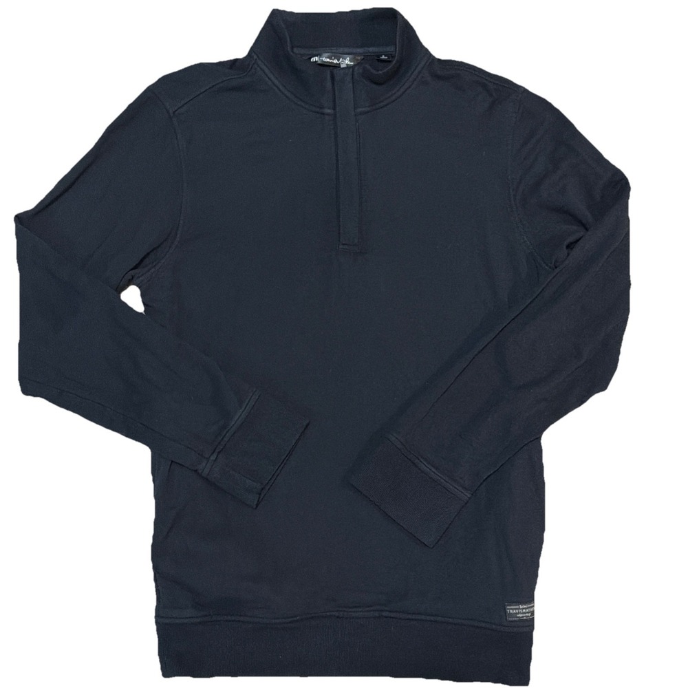 Travis Mathew Men's Small 1/4 Zip Black Long Sleeve Pullover